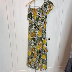 Anthropologie brand Abel the Label - Med - Tropical One-Shoulder Maxi Dress